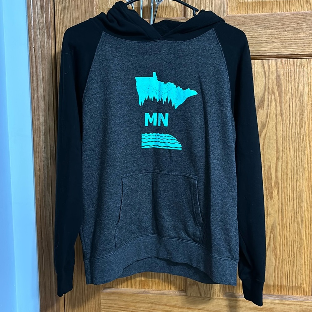 MN Hoodie, no brand, black/grey/teal